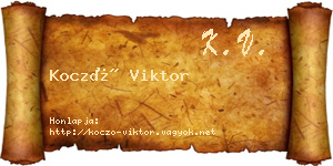 Koczó Viktor névjegykártya